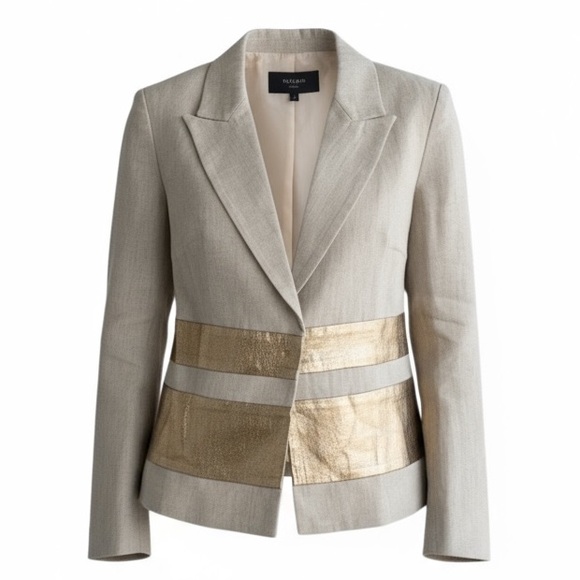laveer Jackets & Blazers - ✨  Women’s LAVEER Elegant Beige and Gold Blazer Size 10 NWT